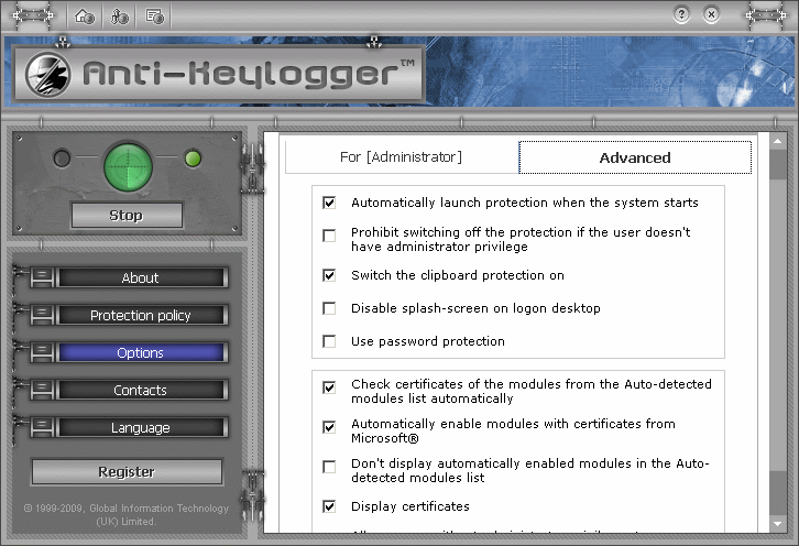 Anti-keylogger Screenshot